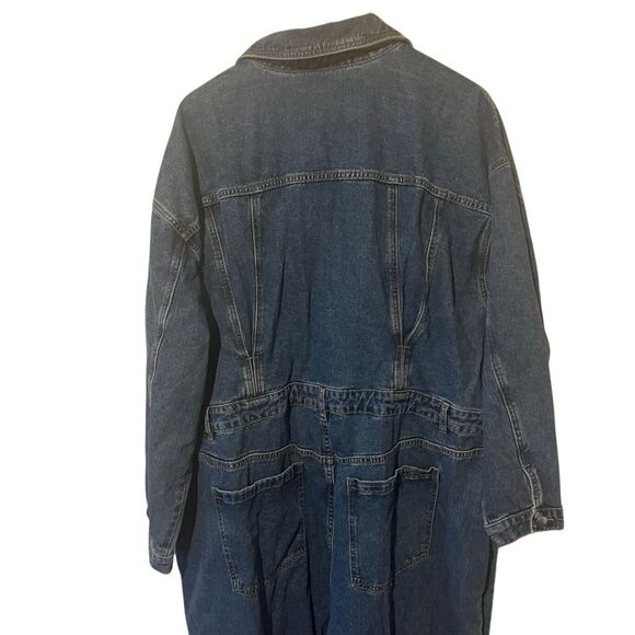 Eloquii blue Denim wide leg Jumpsuit Size 22 - Picture 6 of 11